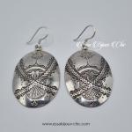 Boucles d’oreille en argent, gravures motifs maghrébins.