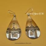 Boucles d’oreille en argent, gravures motifs maghrébins.