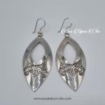 Boucles d’oreille en argent, gravures s motifs maghrébins.