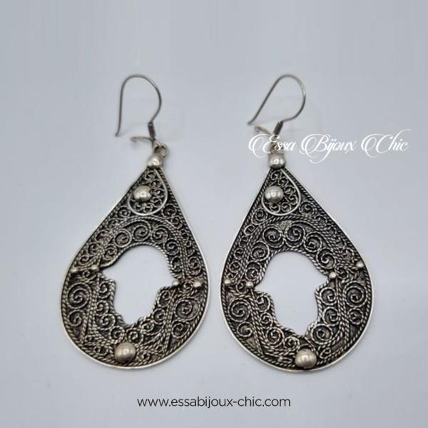 Boucles d’oreille en argent « Main Fatma »