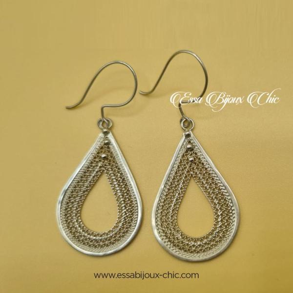 Boucles d’oreille en argent, ovales