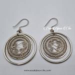 Boucles d’oreille en argent, motifs maghrébins.