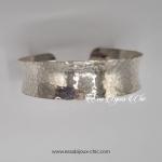 Bracelet ajustable martelé en argent